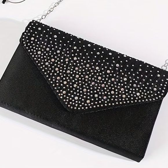 Ladies' 4pc Luxury Elegant Rhinestone Evening Bag, Earrings, Bracelet, Necklace. - Picture 2 of 4
